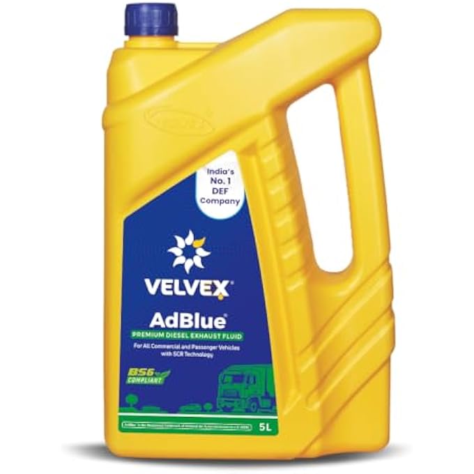 VELVEX ADBLUE DEF - DIESEL EXHAUST FLUID FOR DIESEL ENGINES | SUITABLE FOR ALL DIESEL ENGINES FOR BS4 & BS6 | HELPING TO IMPROVE AIR QUALITY | REDUCE NOX | OEM APPROVED | VDA APPROVED | SIZE - 5L - Image 1